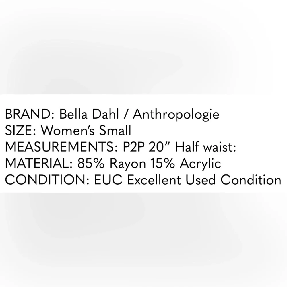 BELLA DAHL Women’s Small Tie Front Sweater Button Down Top Navy Blue P2P 20” - Picture 5 of 12